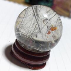●およそ31mm●プラチナルチルクォーツスフィア台座付き●の画像