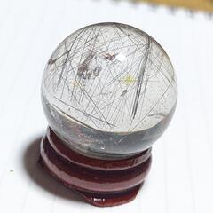 ●およそ31mm●プラチナルチルクォーツスフィア台座付き●の画像