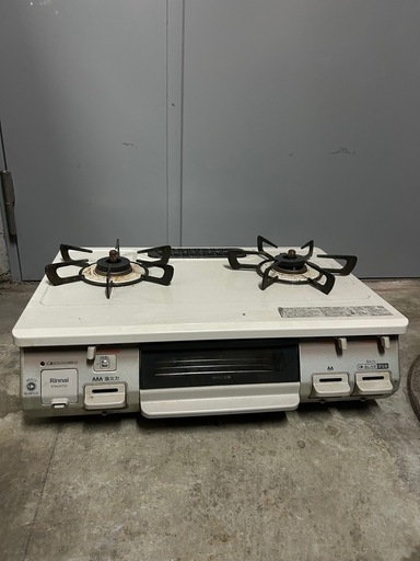 二口コンロ　魚焼き機付き