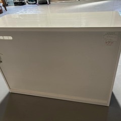 三幸ジャパン キッチンカウンター 120cm 完成品 引き出し 間仕切り 食器棚 ロータイプ 収納 ワークス (ホワイト) Used・美品の画像