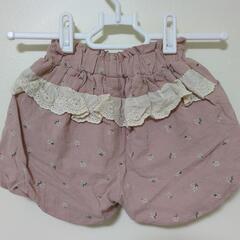 【中古】80cm 女の子 花柄レース付きかぼちゃパンツの画像