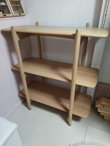 北欧風天然木オープンシェルフ