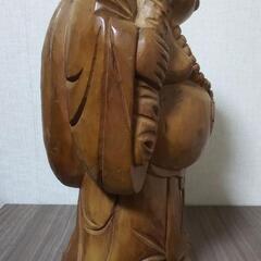 【縁起物】布袋尊　布袋様　七福神　木彫り　木製の画像