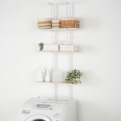 新品 ニトリ 突っ張り洗濯機ラック(ホワイトウォッシュ BH07)