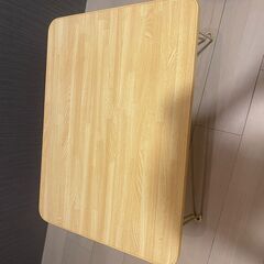 【家具2点セット】木目ローテーブル＆全身鏡｜ナチュラルカラー｜難波駅近くで手渡し可・7/28までの画像