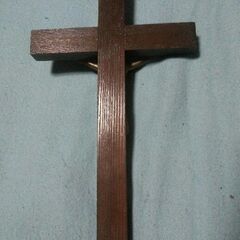 木製十字架キリスト像（アンティーク品）の画像