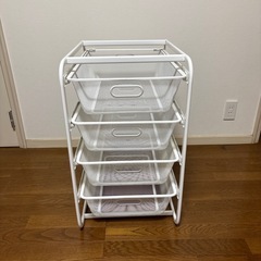 IKEA アルゴート　 ホワイト メッシュ収納ラック 4段（分解して発送） アルゴートの中古が安い！激安で譲ります・無料であげます