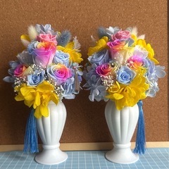 ハンドメイド　プリザーブドフラワーアレンジ　仏花　ペット　お供え花