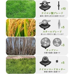 草刈り機 充電式 高性能  黒　日本語説明書付き 2000mAh×2個のバッテリー容量 の画像