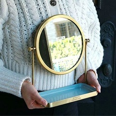 【卓上ミラー】ENAMEL MIRROR 鏡 <MONIQUE CHARTLAND>の画像