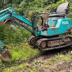 コマツ　PC03 ミニユンボ 油圧ショベル ディーゼル　動き確認...