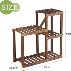 フラワースタンド 鉢スタンド プランタースタンド 幅65cm 木製の画像