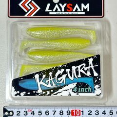 新品 【 #78 チャートフラッシュ 】 LAYSAM レイサム カグラ 4インチ ワーム ソフトルアー KAGURA ケース売り（5個入）の画像