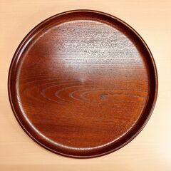 天然木 けやき丸盆 26cm