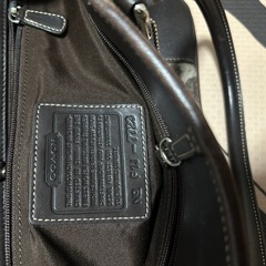 coach ハンドバック　ベージュ系xブラウン系　シグネチャー　7723の画像