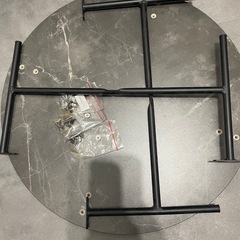 【LOWYA】大理石柄　ネストテーブル　丸テーブルの画像