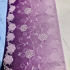 紫色 バラ刺繍 半幅帯の画像