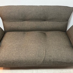 2人掛けカウチソファ/ブラウンの画像