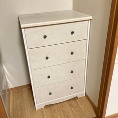 ホワイト木目調　タンス　