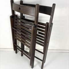 IKEA  木製折り畳みイス　二脚の画像