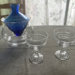 保谷クリスタル　グラス&カラフェ&アイスペール　冷酒セットの画像