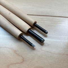 プロ用彫刻刀　藤吉郎　丸刀/三角　3/6mm・版画・能面・彫刻の画像