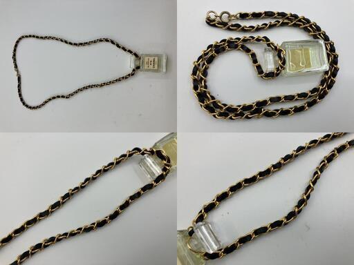 CHANEL N°19 香水チャーム ゴールド/ブラック ネックレス