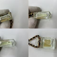 CHANEL シャネル No.19 パフューム ボトル チャーム ネックレス ブラックレザー ゴールドチェーン 約70cm 香水8割 送料無料の画像