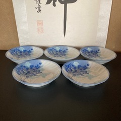 ✨未使用✨ 【磁器製】 中皿 花柄 5枚セット (土田康将) 北