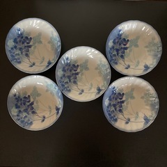 ✨未使用✨ 【磁器製】 中皿 花柄 5枚セットの画像