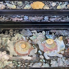 螺鈿 鏡台 豪華　骨董品 韓国 朝鮮 の画像