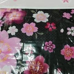本日限定 新品　ゆったりサイズ　浴衣 レディス単品　黒地に桜　#118-01の画像
