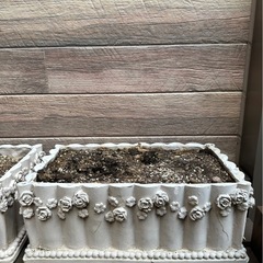 【引渡者決定済】ガーデニング　プランター　ローズ装飾　白の画像