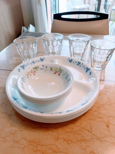 コレール　仕切り皿　6枚セット コレール 食器6点セット サラダプレート 前菜プレート 小皿 四角