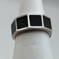 ルイヴィトン　ダミエ・指輪　バーゲダミエ４　内径：18.2ｍｍ(JP 16)(EU56)(US 8)　ＸＳ　Ａｇ９２５　リング　送料無料の画像