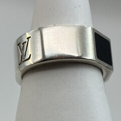 ルイヴィトン　ダミエ・指輪　バーゲダミエ４　内径：18.2ｍｍ(JP 16)(EU56)(US 8)　ＸＳ　Ａｇ９２５　リング　送料無料の画像