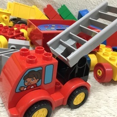 レゴデュプロ バラセット　詰め合わせ　色々　まとめて　知育　コロコロ　湾曲　カーブ　車　はしご　くるま　の画像