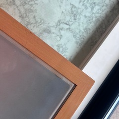 ガラス　木目　ローテーブル　引き出しの画像