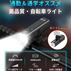TOWILD CL600 自転車ライト 充電式　600ルーメン　防水　マウント付の画像