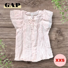 GAP❤ チュニック　肩フリルデザイン　胸元編み上げ　ストライプ...