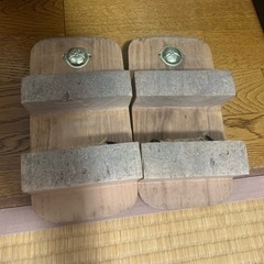本日限定 メンズ下駄　桐下駄　白木台四角　23.5cm 男物下駄　ユーズド　キズありの画像