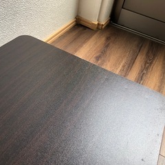 テレビ台　ブラウン棚板×黒支柱　２段　ローボードの画像