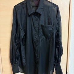 透け感ブラックシャツ　XL sizeの画像
