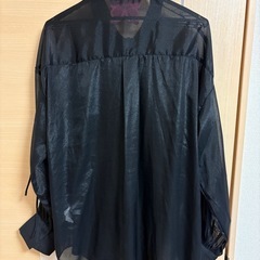 透け感ブラックシャツ　XL sizeの画像
