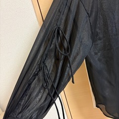 透け感ブラックシャツ　XL sizeの画像