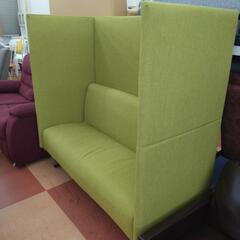 ◎値下げ◎限定特価5000円！！《リサイクルショップドリーム次屋店》パーテーション付きソファ グリーン 布製 中古品 ☆尼崎市若王寺☆の画像