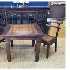 G15 アンティーク 竹工芸 テーブル 椅子セット