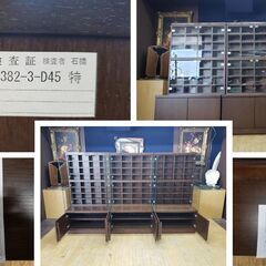 G12　美品　白川木工 特注品 ガラス扉付き コレクション棚 ３台セットの画像