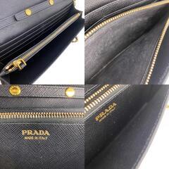 プラダ PRADA 長財布 サフィアーノ チェーンウォレット ショルダーバッグ 1MT290 ブラックの画像