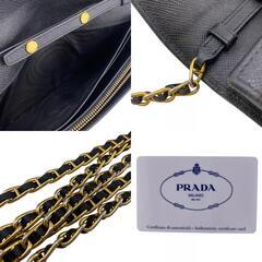 プラダ PRADA 長財布 サフィアーノ チェーンウォレット ショルダーバッグ 1MT290 ブラックの画像
